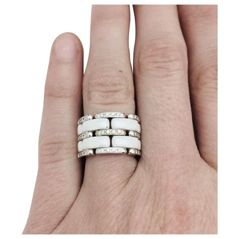 Bague Ultra Or blanc & Céramique blanche 